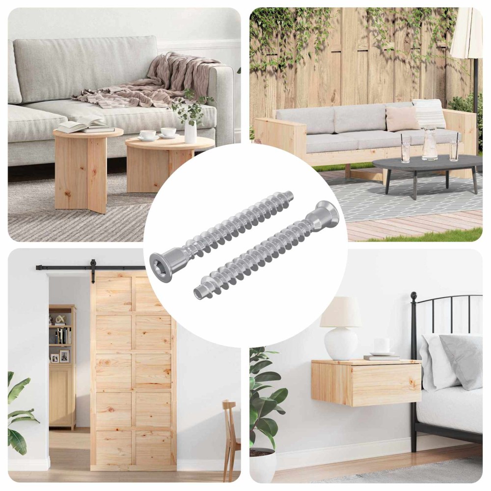 vidaXL Βίδες Επιβεβαίωσης 2 pcs Ασημί Ø7 x 58 χλμ Μέταλλο