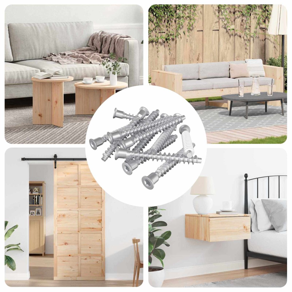 vidaXL Βίδες Επιβεβαίωσης 12 pcs Ασημί Ø7 x 58 χλμ Μέταλλο