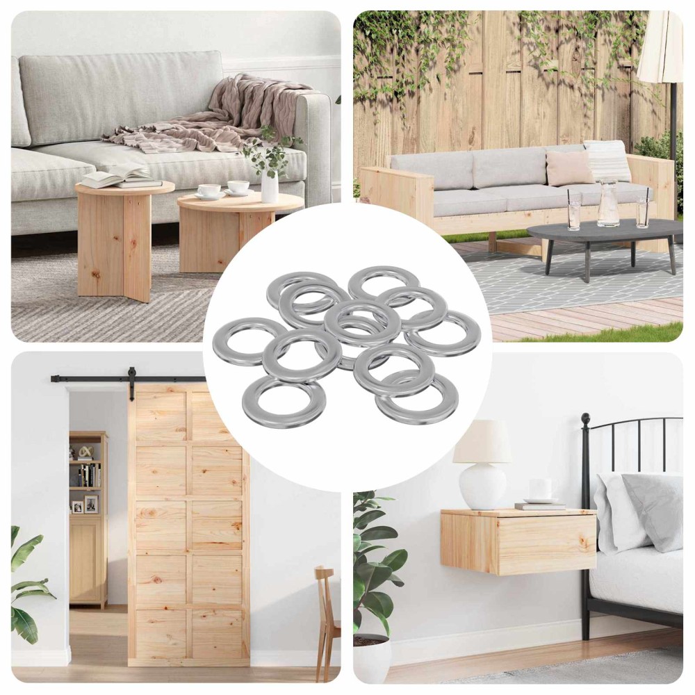 vidaXL Βίδες 12 pcs Ασημί 10 x 10 x 0,8 χιλ Σίδερο