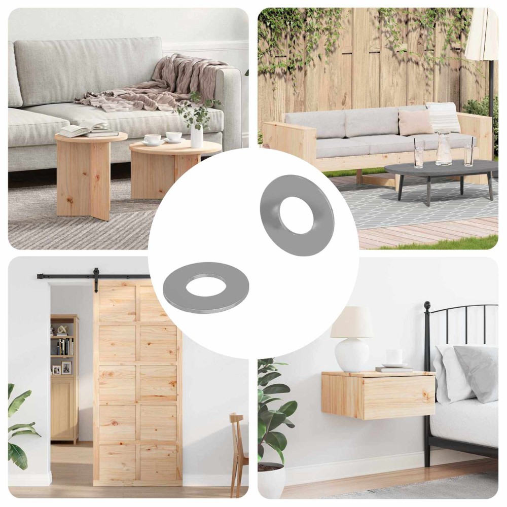 vidaXL Βίδες 2 pcs Ασημί 16 x 16 x 1,5 εκ Σίδερο