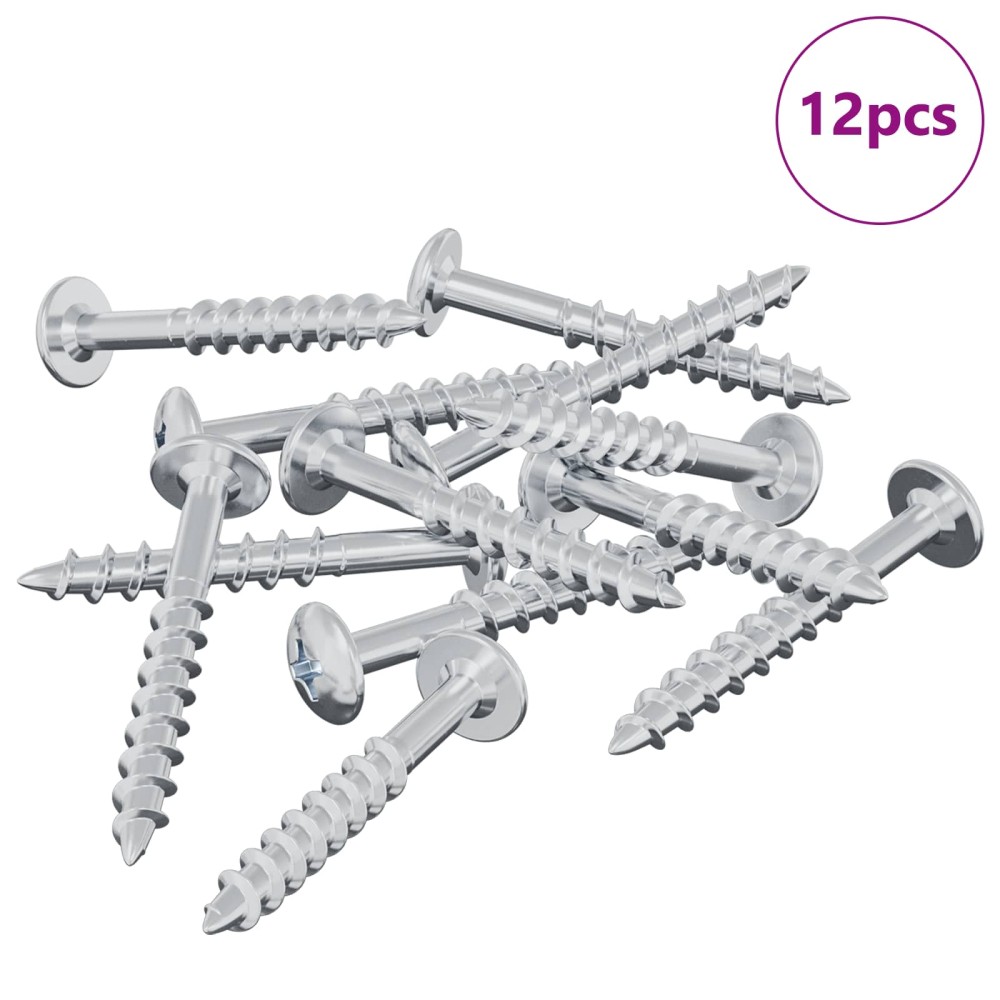 vidaXL Βίδα 12 pcs Ασημί 9,8 x 35 mm Σίδερο