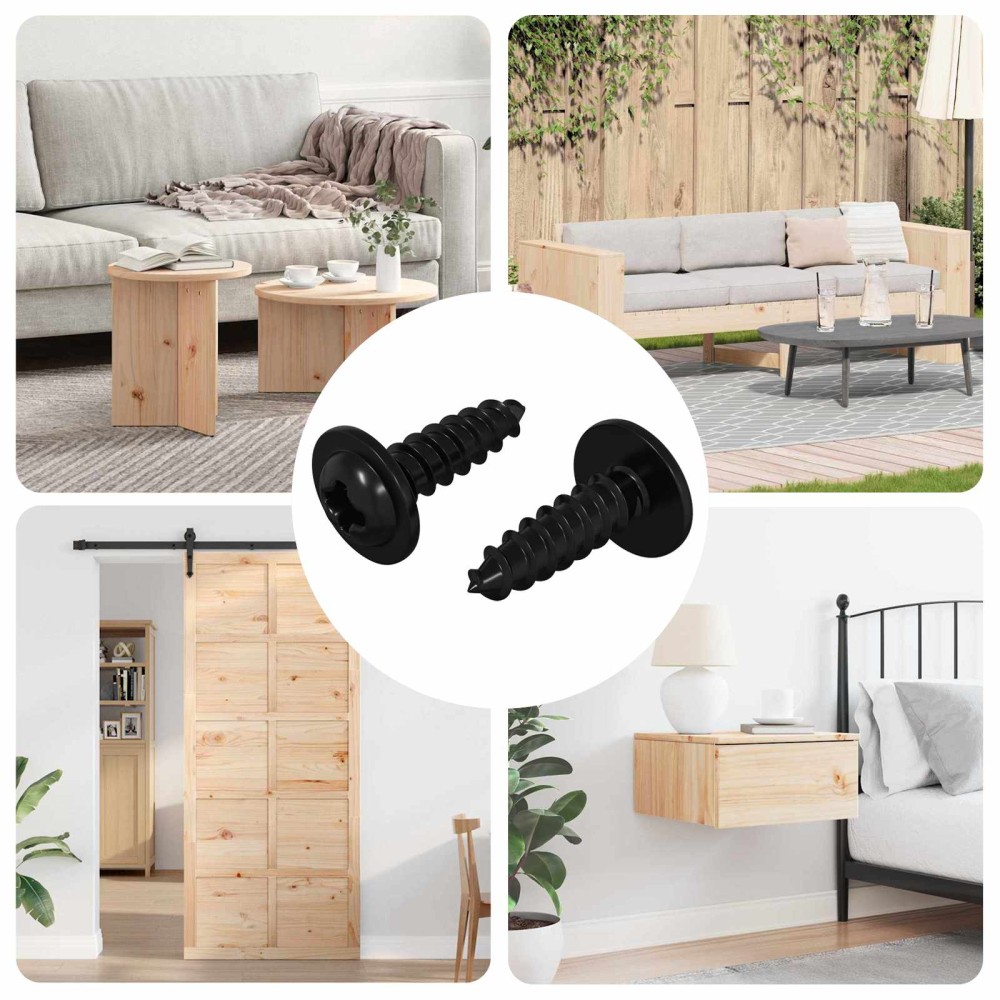 vidaXL Βίδα Αυτο-τρυπητή 2 pcs Μαύρο 3,5 x 12 mm Σίδερο