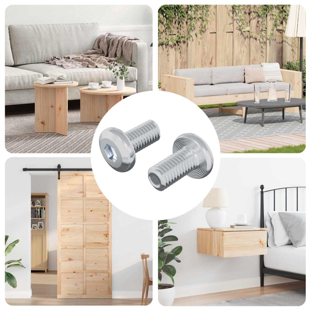 vidaXL Βίδα κλειδώματος Μονόχρωμο 2 pcs Ασημί M6 x 12 mm Ατσάλι