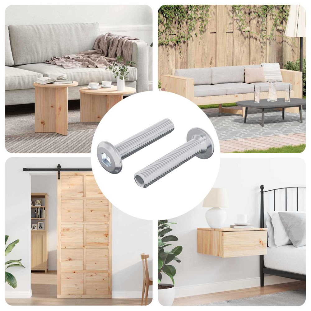 vidaXL Βίδα κλειδώματος Μονόχρωμο 2 pcs Ασημί M6 x 30 χιλ. Ατσάλι