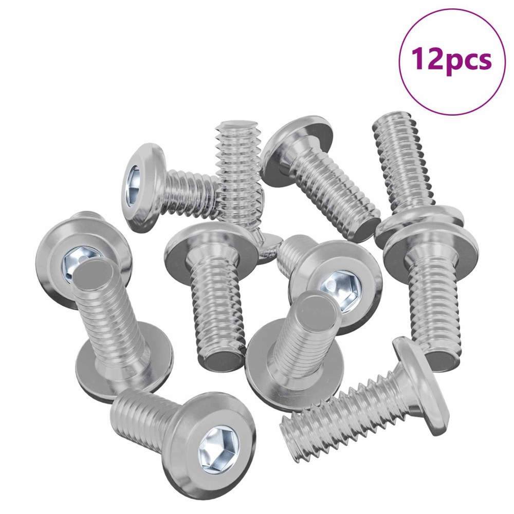 vidaXL Βίδα με κλειδί κεφαλής 12 pcs Ασημί M6 x 15 mm Ατσάλι