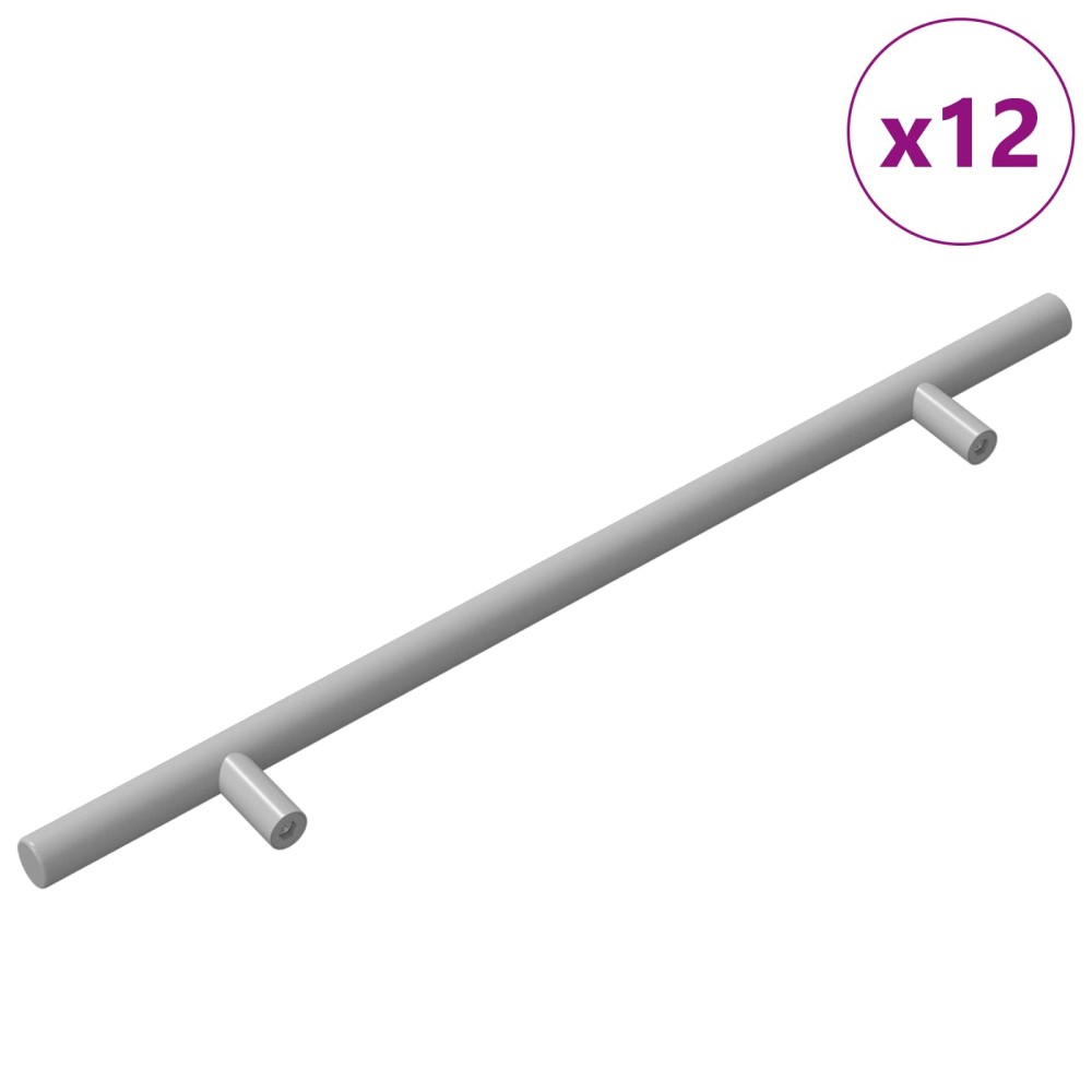 vidaXL Χειριστήριο Ντουλάπας 12 pcs Ασημί 300 mm Ανοξείδωτο ατσάλι