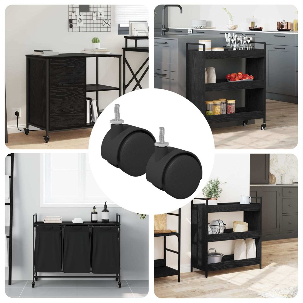 vidaXL Ρόδες 2 pcs Μαύρο 40,1 x 37,8 χιλ PP και Σίδερο