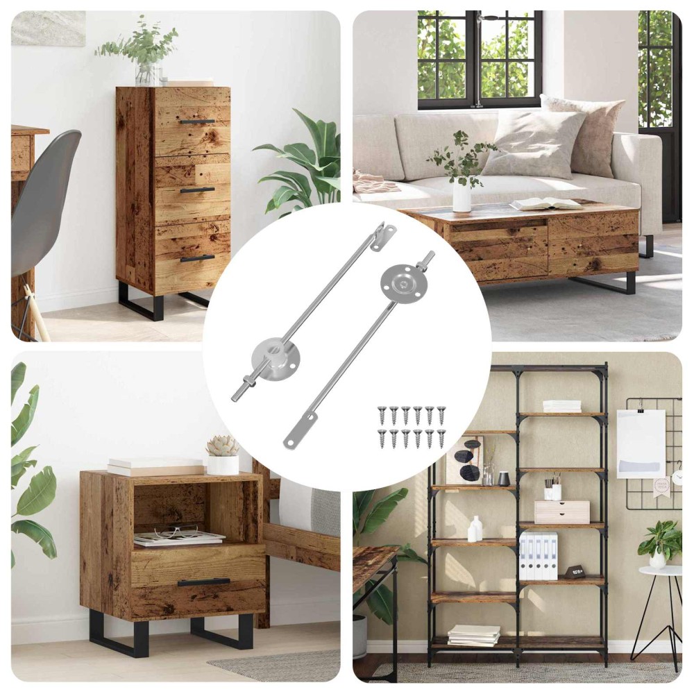 vidaXL Μεντεσές στήριξης καπακιού 2 pcs Ασημί 194 x 36 x 18 mm Σίδερο