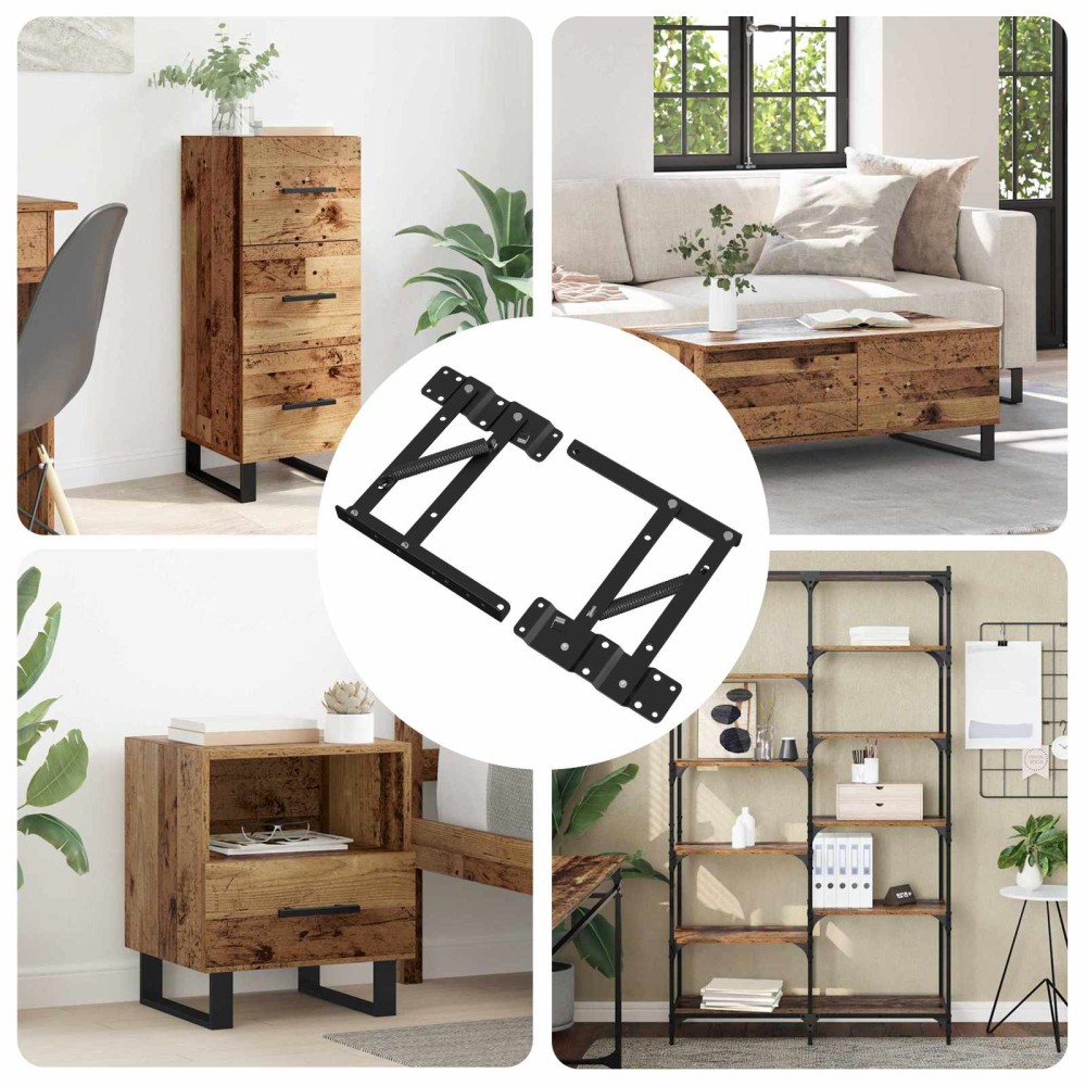 vidaXL Μηχανισμός Ανύψωσης Κρεβατιού 2 pcs Μαύρο 340 x 95 x 40 χιλ