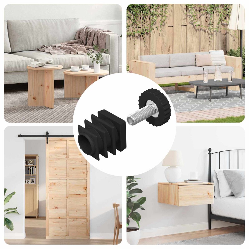 vidaXL Ζυγοστάθμιση επίπλων Ρυθμιζόμενος 12 pcs Μαύρο M6 PP