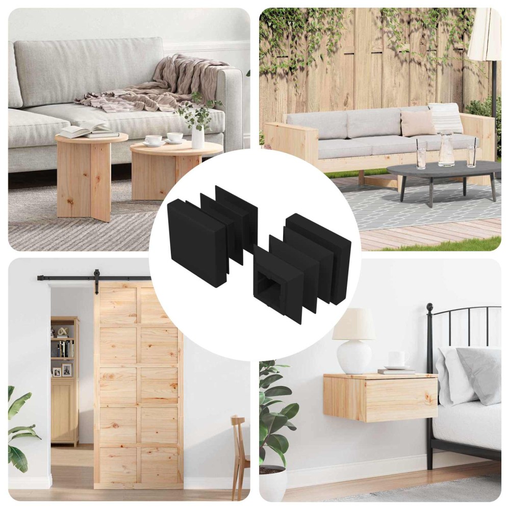 vidaXL Καπάκια Τέλους 2 pcs Μαύρο 15 x 15 x 15 χιλιοστά PP