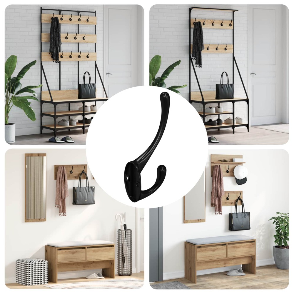 vidaXL Κρεμάστρα Ρούχων 346 pcs Μαύρο 102 x 29 x 47mm Ζαχαροχάλκος