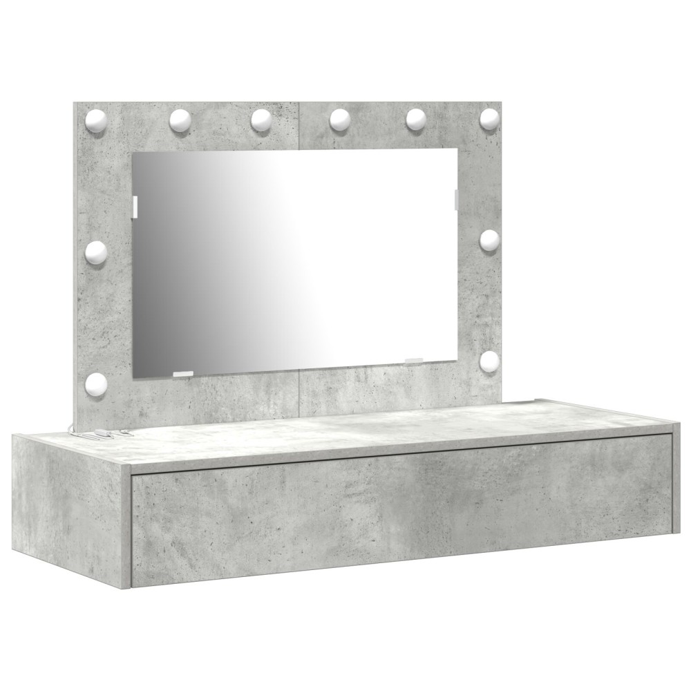 vidaXL Επιτοίχιο Dressing Table με LED Φώτα σε Concrete Grey
