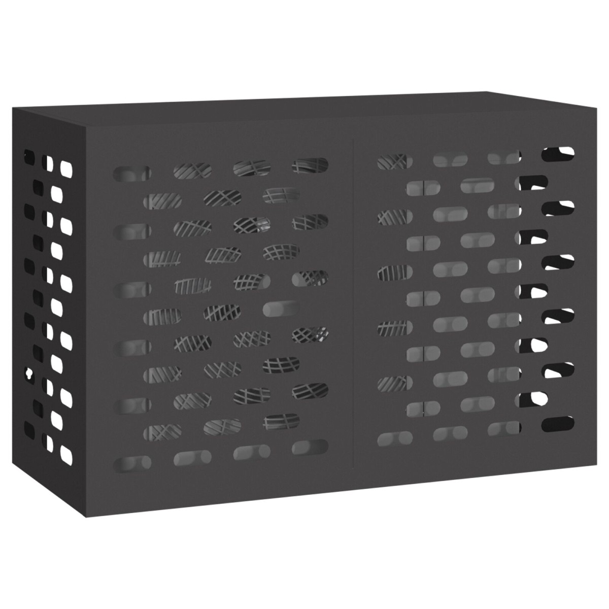 vidaXL Κάλυμμα Κλιματιστικού Μαύρο 90x40x60 εκ από Χάλυβα