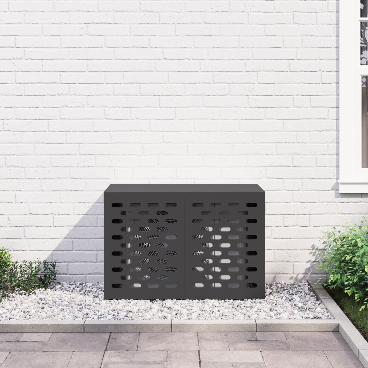 vidaXL Κάλυμμα Κλιματιστικού Μαύρο 90x40x60 εκ από Χάλυβα