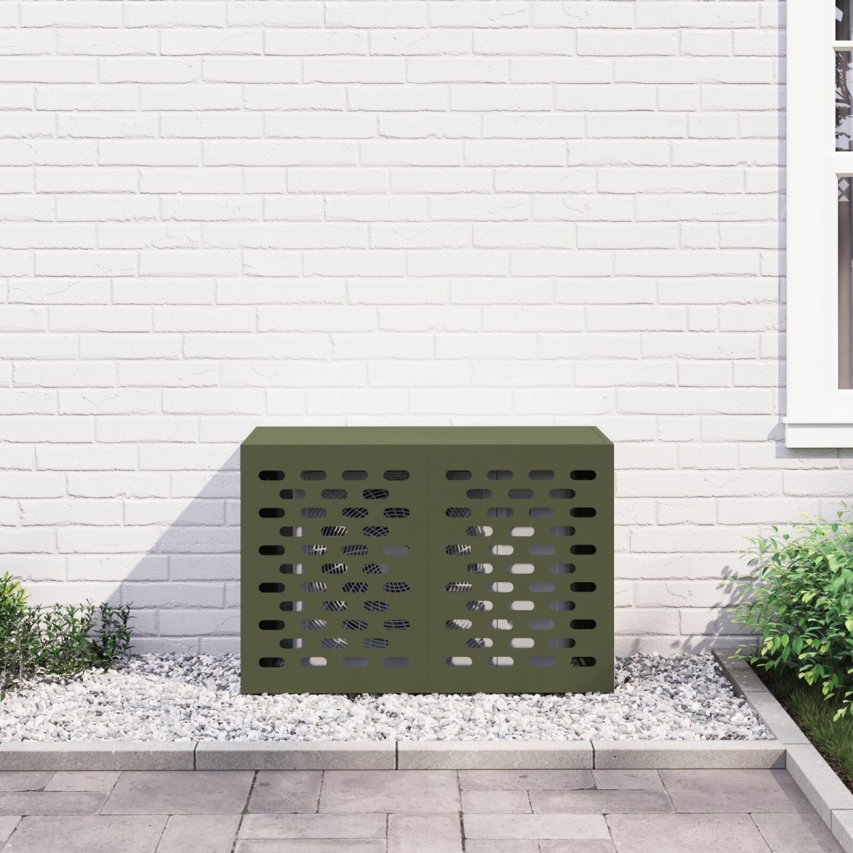 vidaXL Κάλυμμα Κλιματιστικού  - Ελιά, 90x40x60 εκ, Χάλυβας