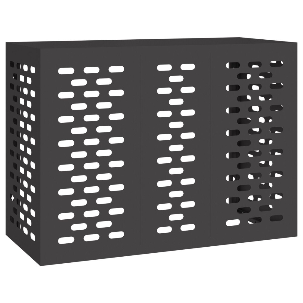 vidaXL Κάλυμμα Κλιματιστικού  Μαύρο 110x50x80 εκ Ατσάλι