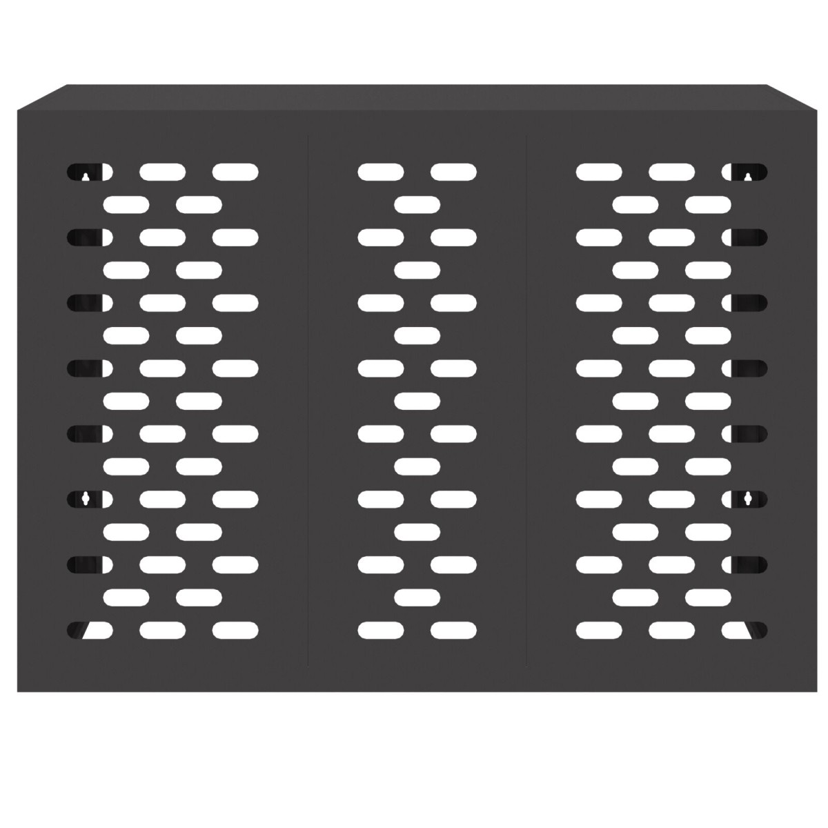 vidaXL Κάλυμμα Κλιματιστικού  Μαύρο 110x50x80 εκ Ατσάλι