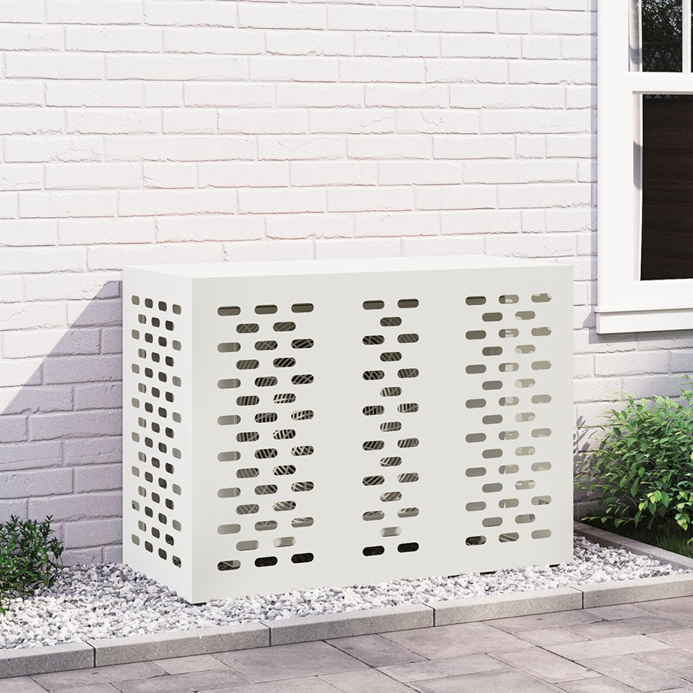 vidaXL Κάλυμμα Κλιματιστικού  Λευκό 110x50x80 εκ Χάλυβας