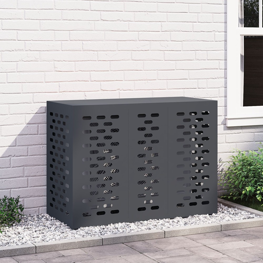 vidaXL Κάλυμμα Κλιματιστικού  Ανθρακί 110x50x80 εκ Χάλυβας
