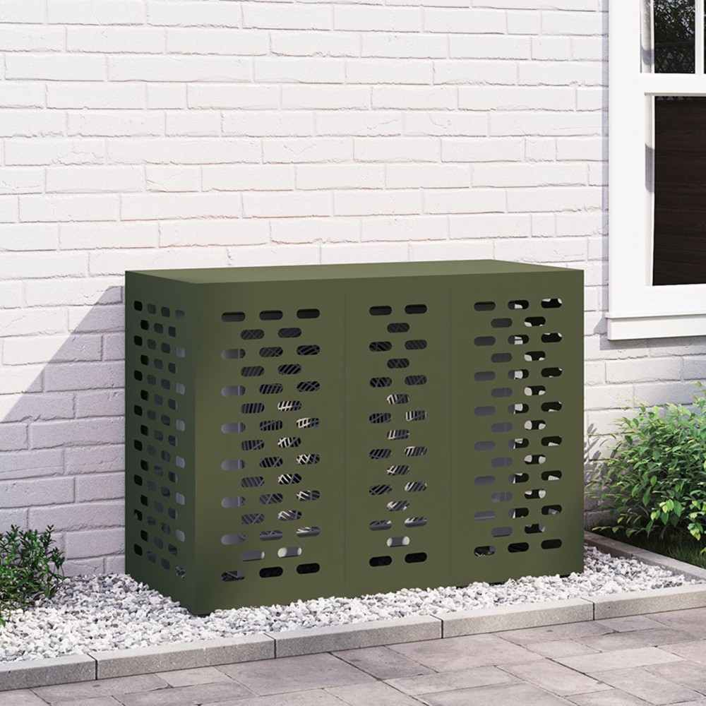 vidaXL Κάλυμμα Κλιματιστικού  Ελιά 110x50x80 εκ Χάλυβα