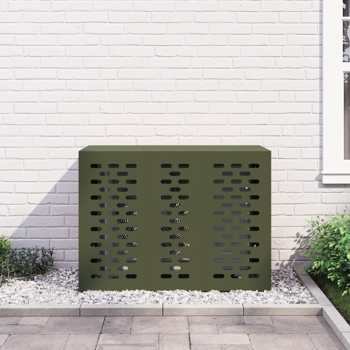vidaXL Κάλυμμα Κλιματιστικού  Ελιά 110x50x80 εκ Χάλυβα