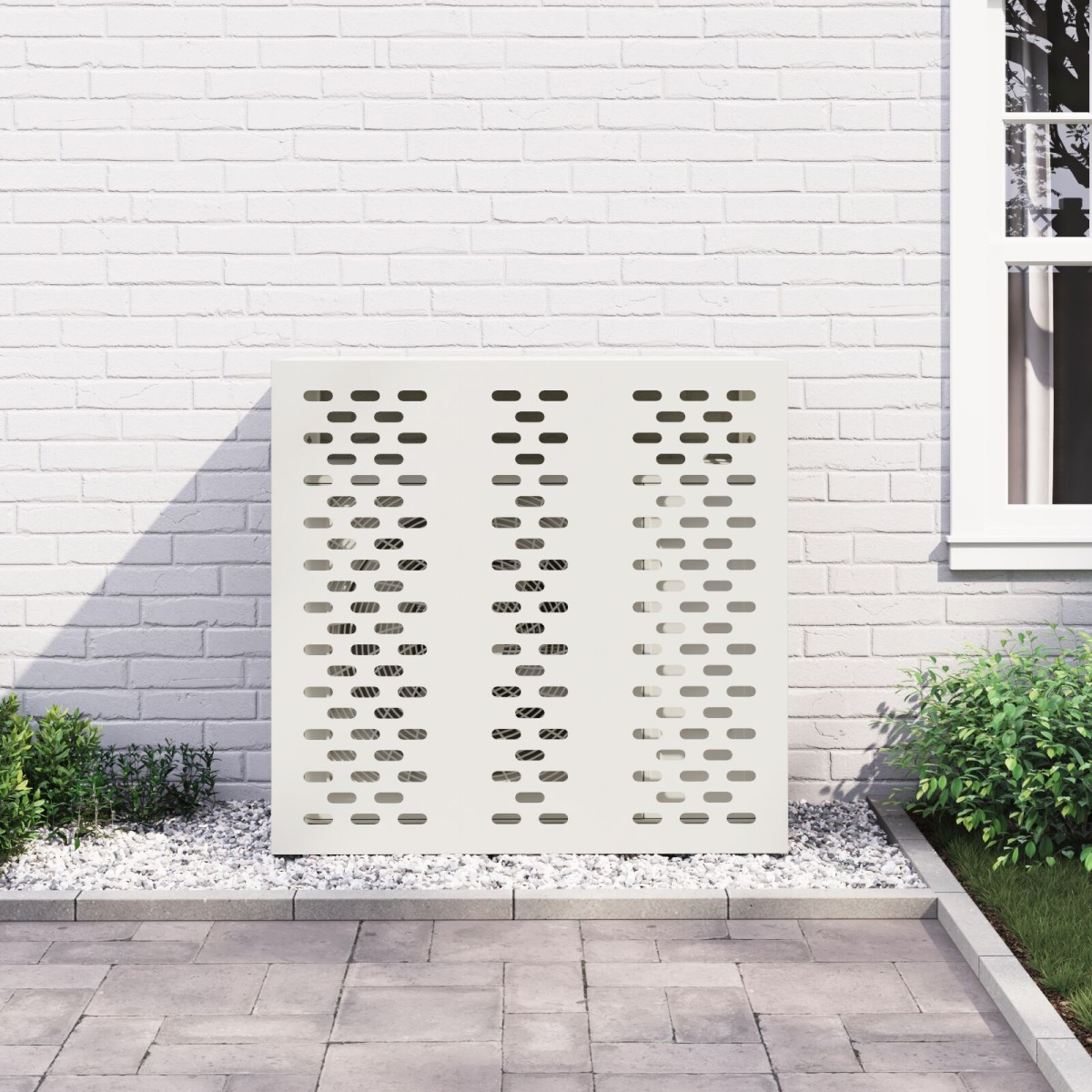 vidaXL Κάλυμμα Κλιματιστικού  Λευκό 110x50x105 εκ. Χάλυβας