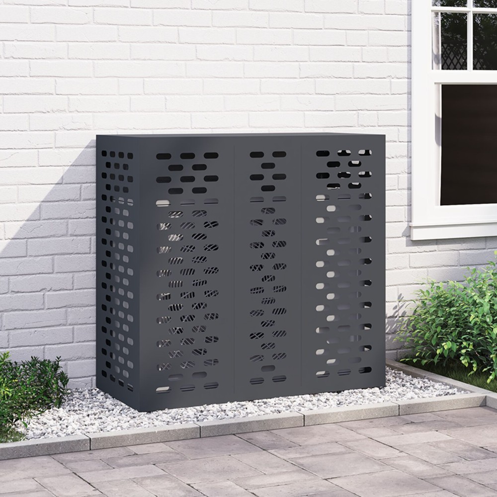 vidaXL Κάλυμμα Κλιματιστικού  Ανθρακί 110x50x105 εκ Χάλυβας