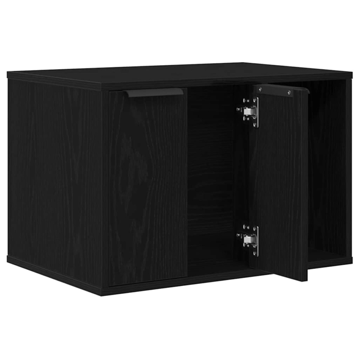 vidaXL Άμμος για Γάτες - Θήκη Μαύρη Δρυς 60x40x40 εκ. από Τεχνητό Ξύλο