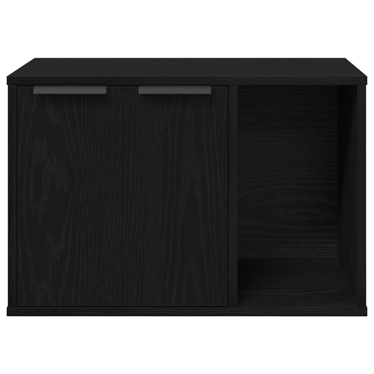 vidaXL Άμμος για Γάτες - Θήκη Μαύρη Δρυς 60x40x40 εκ. από Τεχνητό Ξύλο
