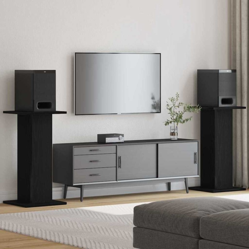 vidaXL Βάσεις Ηχείων 2 pcs Μαύρη Οξυά 30 x 30 x 60 cm