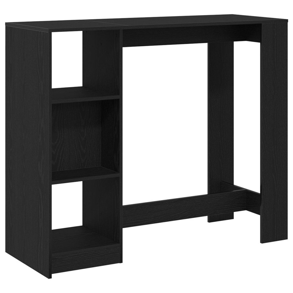 vidaXL Τραπέζι Μπαρ με Ράφι Μαύρη Δρυς 102,5x46x103,5 εκ Κατασκευασμένο Ξύλο