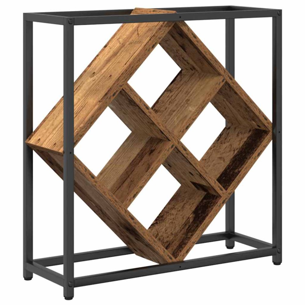 vidaXL Ράφι Κρασιού Παλαιό ξύλο 51 x 18 x 52.5 εκ. Επεξεργασμένο ξύλο
