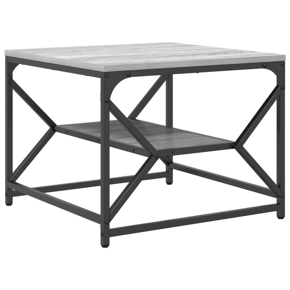 vidaXL Τραπέζι Καφέ με Ράφι - Γκρι Σονόμα - 51x50x40 εκ. - Κατασκευασμένο από Επεξεργασμένο Ξύλο