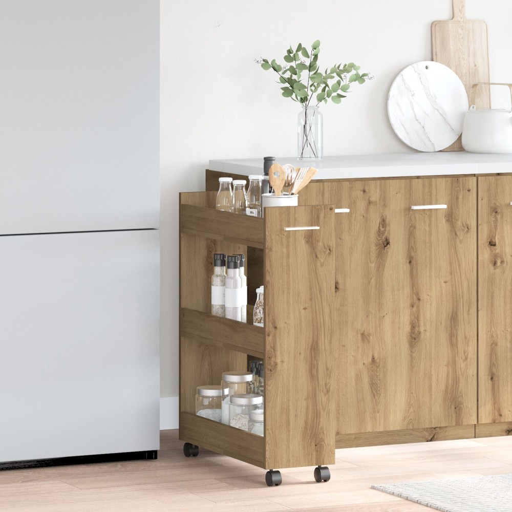 vidaXL Ρολό Καλάθι από Δρυ 60x22x79 εκ Επεξεργασμένου Ξύλου