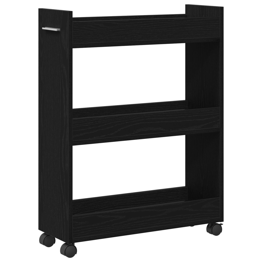 vidaXL Κιβώτιο Ρολά Μαύρο Δρυς 60x22x79 εκ Επεξεργασμένο Ξύλο
