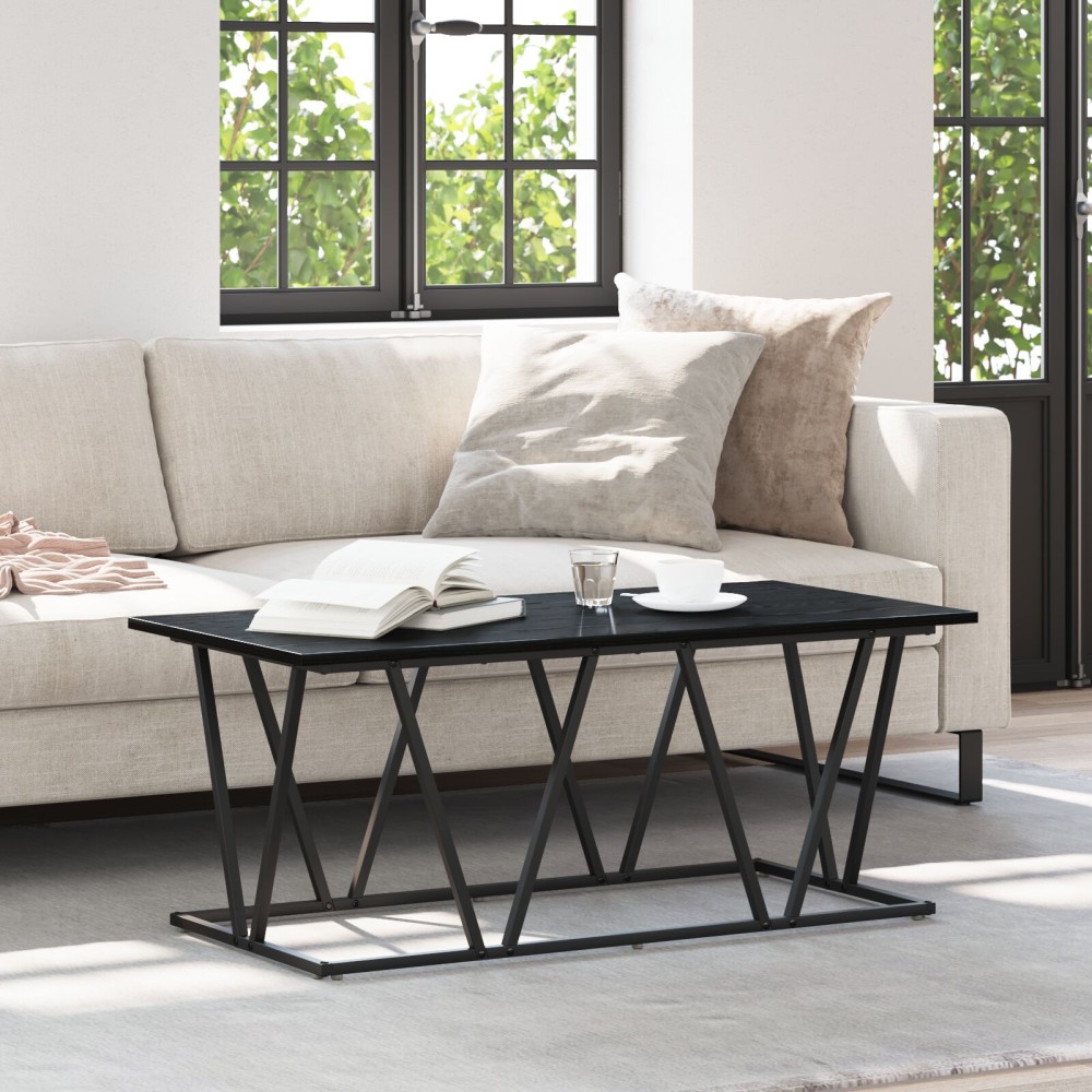 vidaXL Τραπέζι Καφέ Μαύρο Δρυς 100x50x40 εκ. Φτιαγμένο από ξύλο και μέταλλο