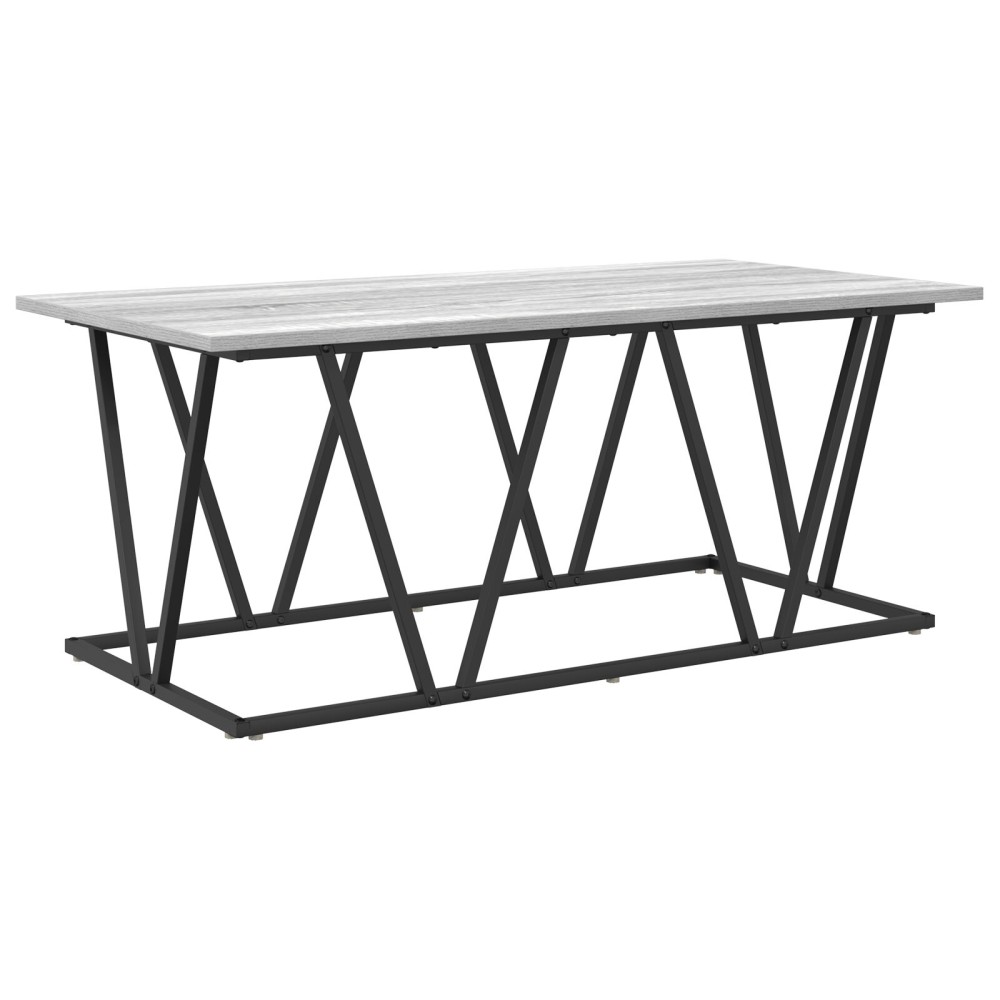 vidaXL Γκρι τραπέζι καφέ 100x50x40 εκ. Φτιαγμένο από επεξεργασμένο ξύλο και μέταλλο