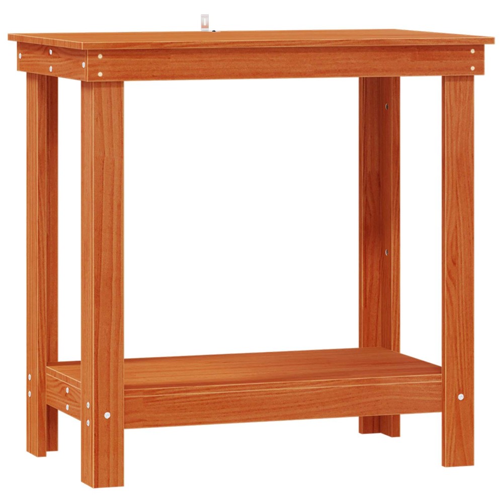 vidaXL Πάγκος εργασίας Κερωμένο Καφέ 80 x 50 x 80 cm Στερεό πεύκο