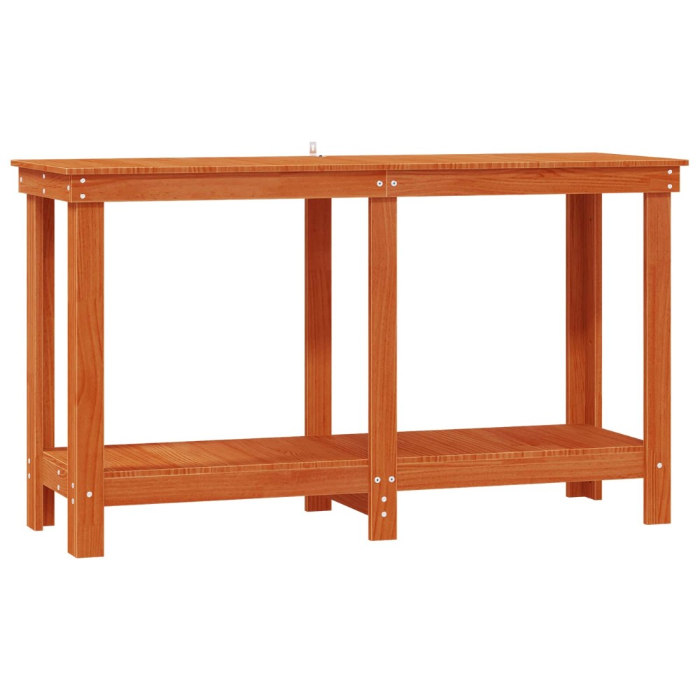 vidaXL Πάγκος εργασίας Κερωμένο Καφέ 140 x 50 x 80 cm Στερεό πεύκο