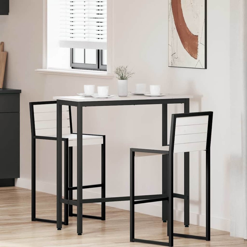 vidaXL τραπέζι Λευκό 100 x 40 x 101 εκ Μηχανισμένο ξύλο και ατσάλι