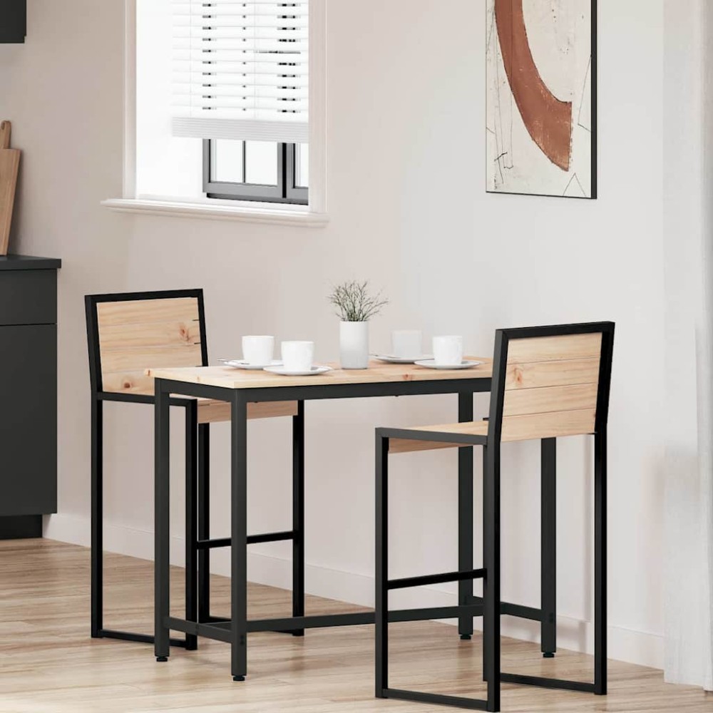 vidaXL τραπέζι Φυσικό 100 x 50 x 77 εκ Μηχανισμένο ξύλο και ατσάλι