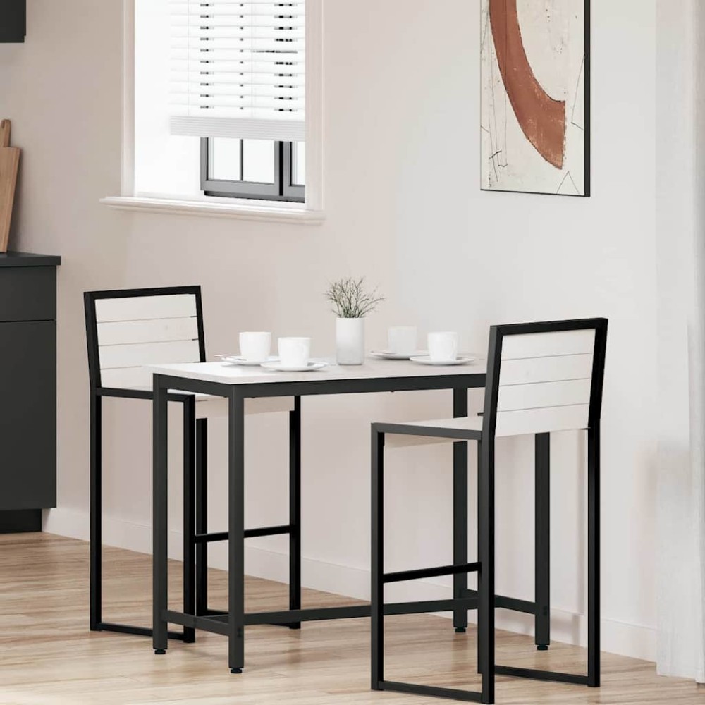 vidaXL τραπέζι Λευκό 100 x 50 x 77 εκ Μηχανισμένο ξύλο και ατσάλι