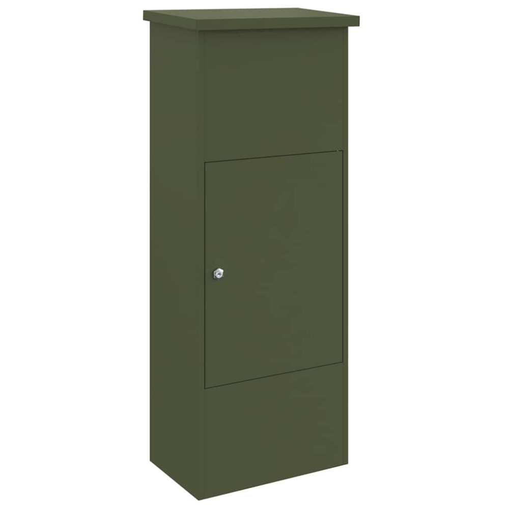 vidaXL Θυρίδα Πακέτων με αποθήκευση Λαδί 44,5 x 29 x 110,5 εκ Ατσάλι