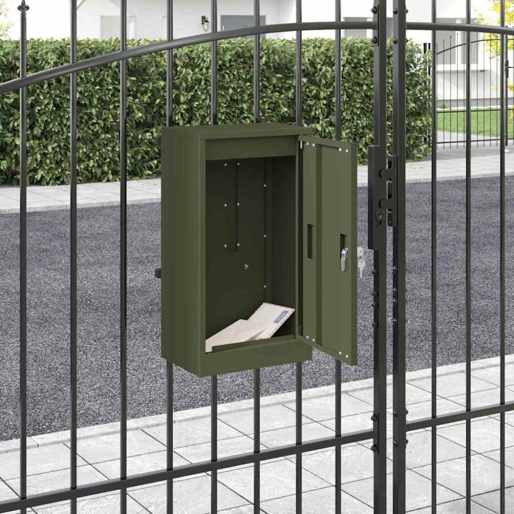 vidaXL γραμματοκιβώτιο Λαδί 30 x 23 x 55 εκ. Ατσάλι