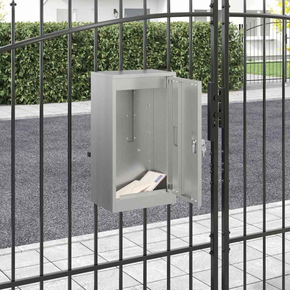 vidaXL γραμματοκιβώτιο Μαύρο 30 x 23 x 55 εκ. Γαλβανισμένος χάλυβας