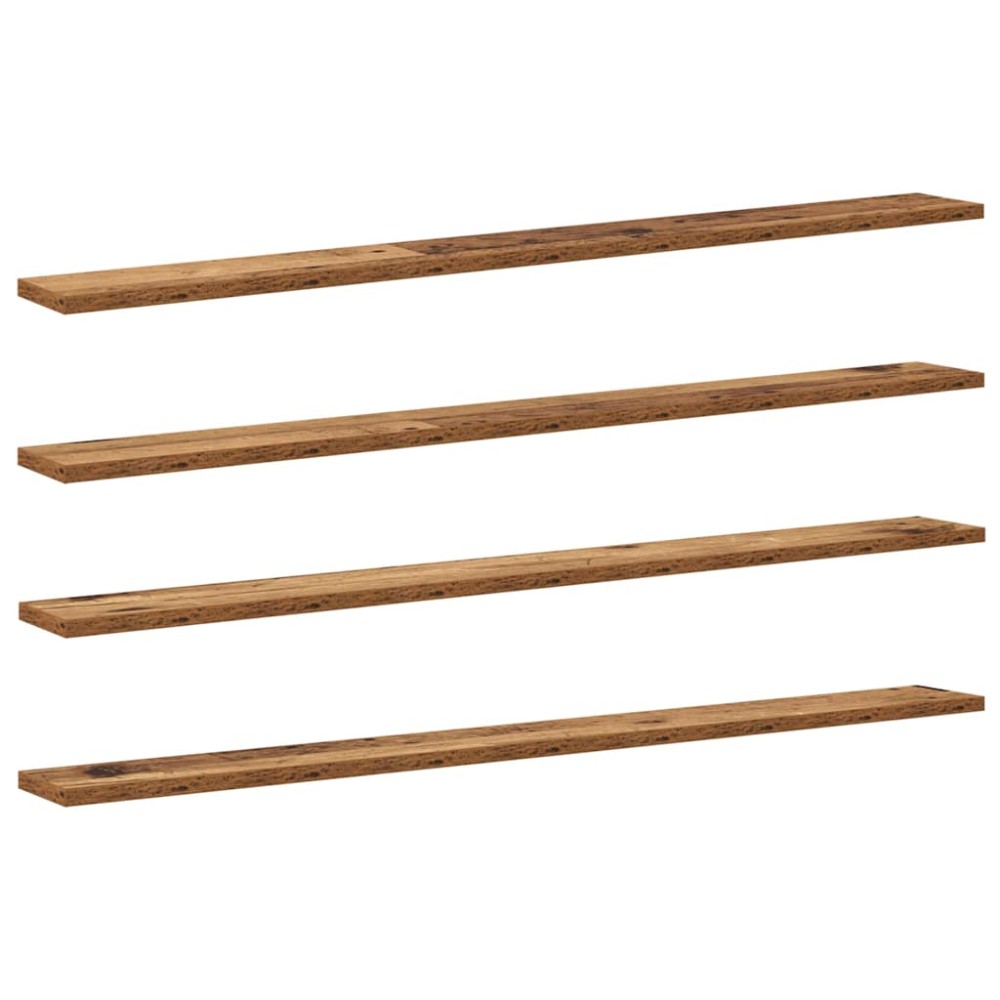 vidaXL Ράφι Βιβλίων 4 pcs Καφέ 100 x 10 x 1.5 cm Επεξεργασμένο ξύλο