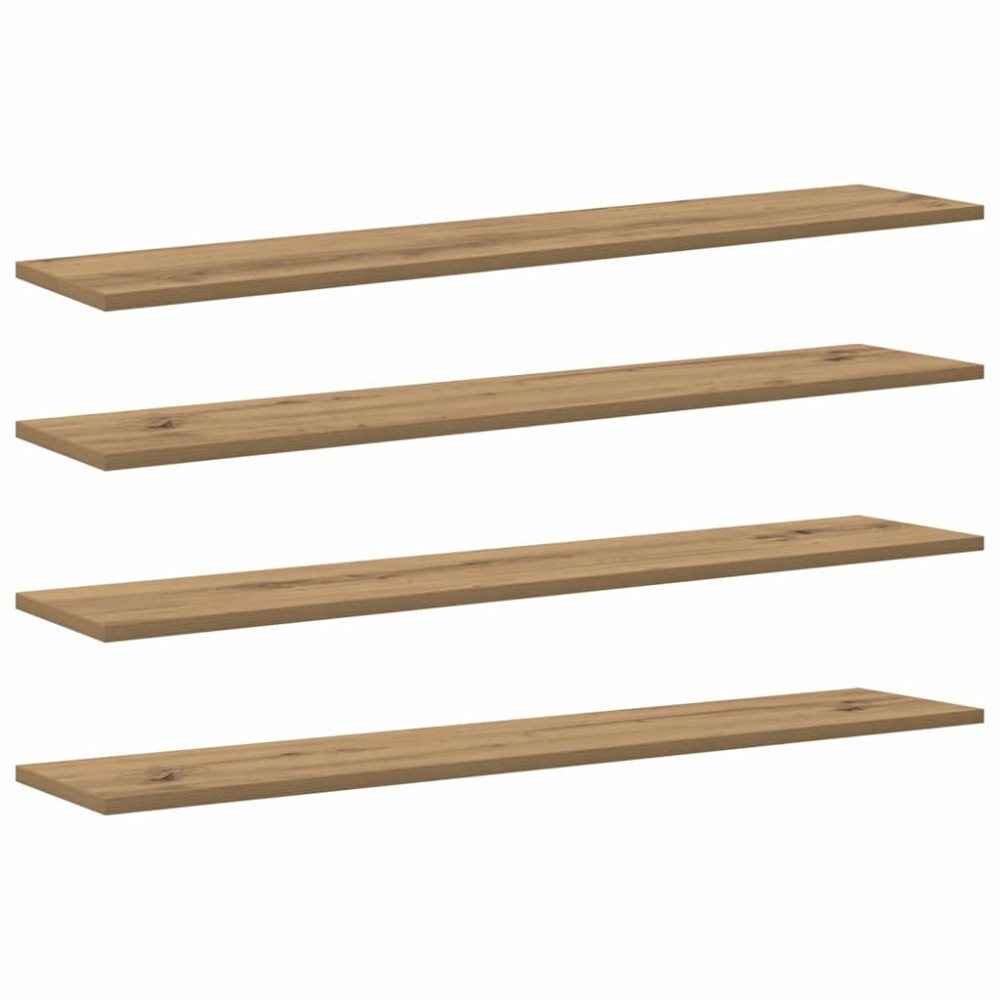 vidaXL Ράφι Βιβλίων 4 pcs Καφέ 100 x 20 x 1.5 cm Επεξεργασμένο ξύλο