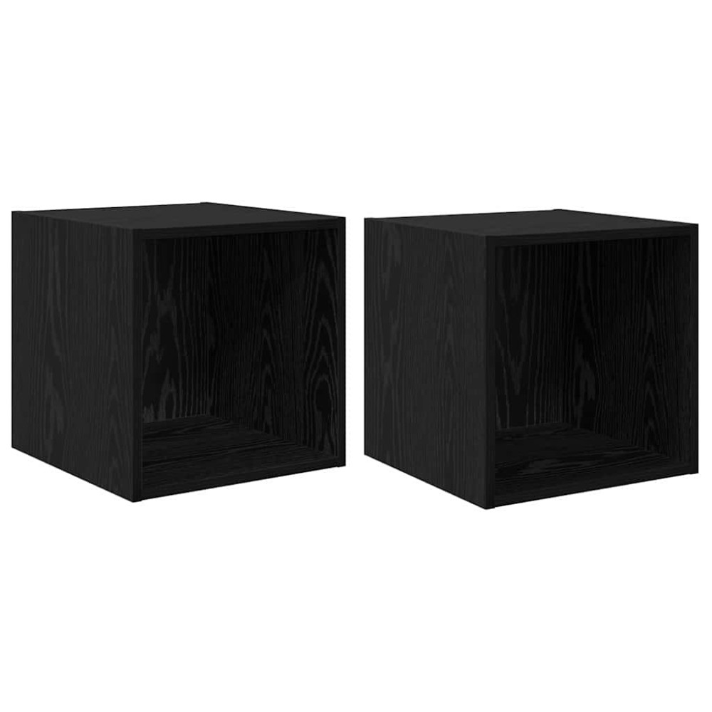 vidaXL Τοίχοι Ντουλαπιών - 2 Πακέτο Μαύρη Δρυς, 37 x 37 x 37 εκ, Επεξεργασμένο Ξύλο.