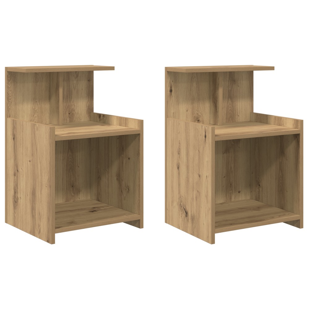 vidaXL Κομοδίνα 2 τεμ Καρυδιά 40x35x60 εκ. Επεξεργασμένο ξύλο